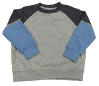 Sivo-modro-tmavosivá melírovaná oversize mikina John Lewis