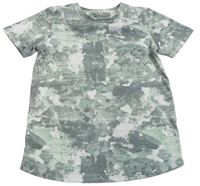 Kaki-biele army melírované tričko so skvrnkami Tu
