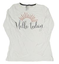 Bílé triko s nápisem a sluncem H&M