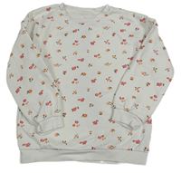 Biela mikina s kvietkami F&F