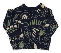 Tmavomodrá mikina s dinosaurami a obrázkami George