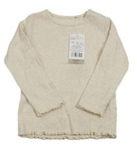 Nové - pudrové melírované rebrované tričko F&F