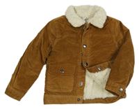 Hnědá manšestrová zateplená bunda s huňatým límečkem Tommy Bahama