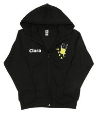 Čierna prepínaci mikina s cylindrem a kapucňou ROLY