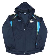 Tmavomodro-modrá thermo prepínaci mikina s logom a kapucňou JAKO