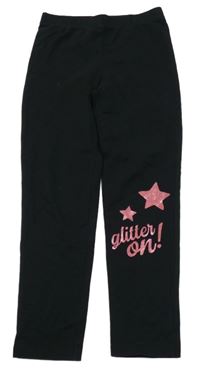 Čierne legíny s nápismi a hviezdičkami Nutmeg