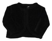 Černé melírované žinylkové propínací propínací svetrové bolérko TEX