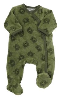 Khaki plyšová kombinéza s medvedíkmi Ergee