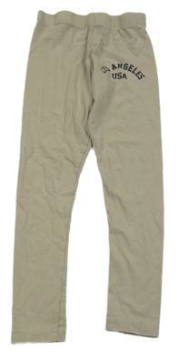 Béžovošedé legíny s nápismi PRIMARK