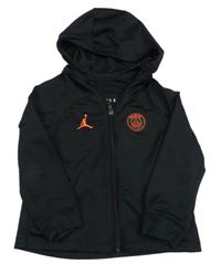 Černá funkční fotbalová propínací mikina Paris Saint-Germain a kapucí Nike Jordan