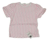 Nové - bielo-ružové bodkovaná é tričko St. Bernard