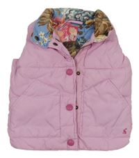 Růžová prošívaná šusťáková zateplená vesta joules