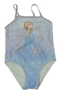 Světlemodro//fialové jednodílné plavky s Elsou Disney