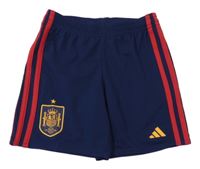 Tmavomodro-červené športové futbalové kraťasy so znakom Adidas