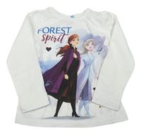 Bílé triko Ledové Království s nápismi Disney