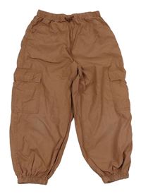 Hnědé plátěné cargo cuff kalhoty Next