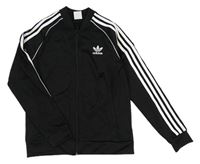 Černá sportovní propínací mikina s logem Adidas