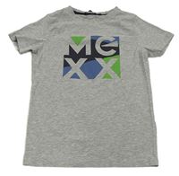 Sivé melírované tričko s potlačou Mexx