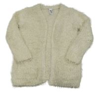Krémový chlupatý svetrový cardigan C&A