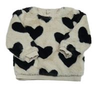 Béžová kožušinová podšitá mikina so srdiečkami Nutmeg