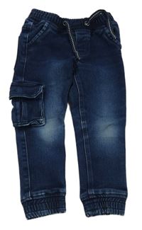 Tmavomodré teplákové cargo cuff rifle zn. Lupilu