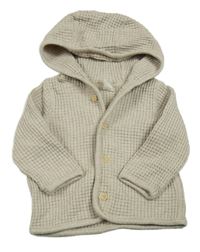 Béžová kockovaná prepínaci mikina s kapucňou H&M