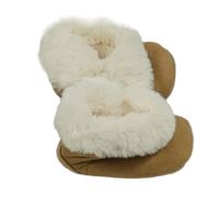 Hnědé zateplené váleknky s kožešinou vel. 18