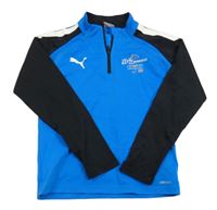 Modro-černá sportovní funkční mikina s nápisem Puma