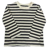 Béžovo-čierne pruhované tričko John Lewis