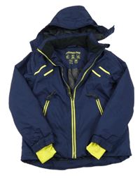 Tmavomodrá šusťáková lyžařská funkční bunda s kapucí Crivit