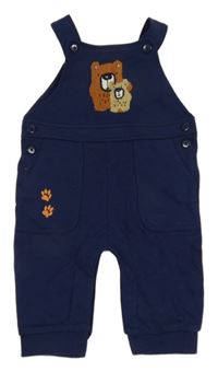 Tmavomodré laclové tepláky s medvědy Manguun