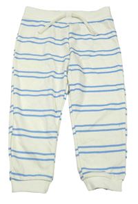 Bílo-modré pruhované tepláky Primark