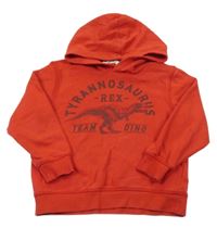 Červená mikina s dinosaurom a kapucňou H&M