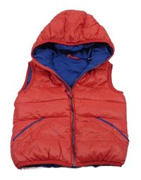 Červená šusťáková zateplená vesta s kapucí Fagottino
