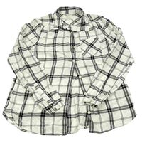 Bielo-čierna kockovaná blúzka H&M