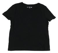 Čierne rebrované crop tričko F&F