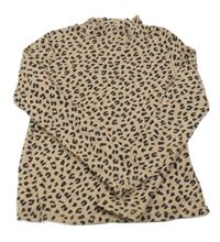 Hnedé tričko s leopardím vzorom H&M