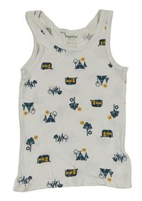 Biele tielko s karavany a stromky Lupilu