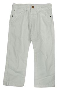 Bílé plátěné kalhoty Zara