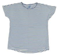 Bielo-modré pruhované tričko Tchibo