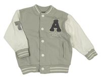 Sivo-biela baseballová mikina s písmenem Next