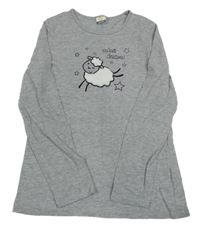 Sivé melírované tričko s ovcí