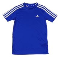 Safírové sportovní funkční tričko s logem Adidas