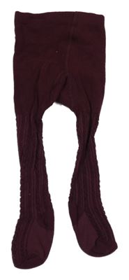 Vínové vzorované punčocháče H&M