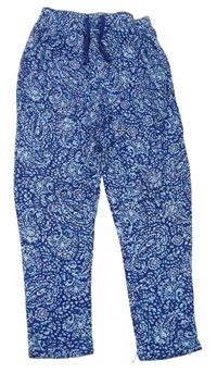 Modro-tmavomodré vzorované ľahké nohavice Matalan