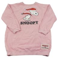 Ružové teplákové šaty so Snoopym