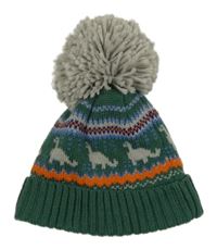 Zeleno-sivá vzorovaná pletená podšitá čapica s brmbolcom George