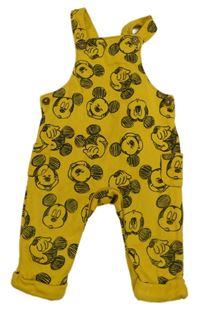 Žluto-černé laclové tepláky s Mickeym Disney
