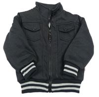 Antracitová zateplená prepínaci mikina s vreckami