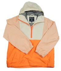 Smetanovo-oranžová šusťáková funkční jarní bunda s kapucí Mountain Warehouse